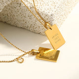 Engraved Affirmation Tag Necklace – Waterproof 18K Gold Plated Necklace | Ezra Gems