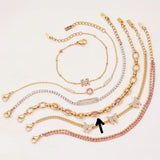 Pink Stones Chain Bracelet