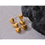 Heart Drop Gold Earrings