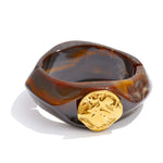 Multi-color resin wide bangle in blue — waterproof stackable bracelet by Ezra Gems