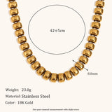 Elastic Square Bean Chain Necklace – Waterproof 18K Gold Plated Necklace | Ezra Gems