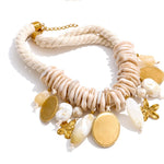 Braided Rope Resin Portrait Charm Necklace – Waterproof 18K Gold Plated Necklace | Ezra Gems