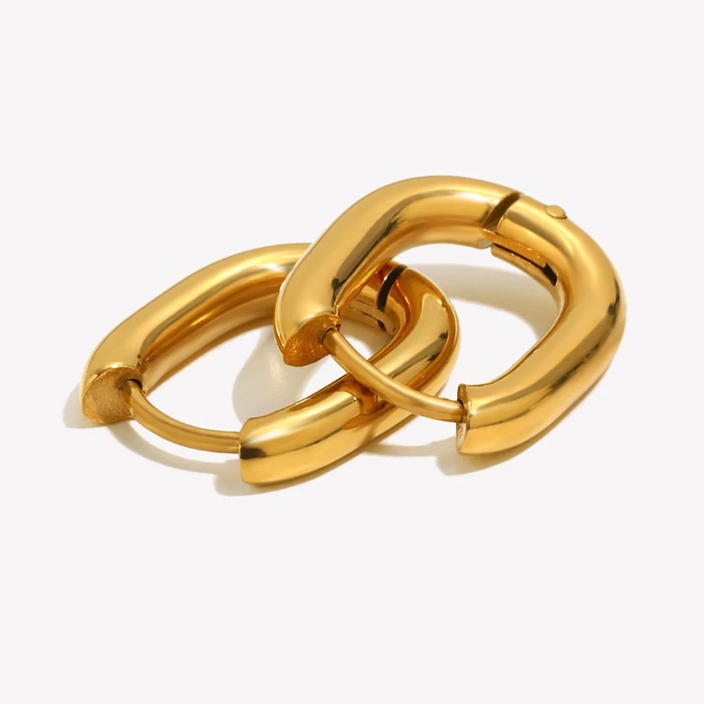Mini O-Shape Huggie Hoop Earrings – Waterproof 18K Gold Plated Earrings | Ezra Gems