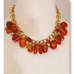 Amber Resin Bead Charm Necklace – Waterproof 18K Gold Plated Necklace | Ezra Gems
