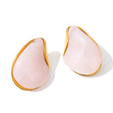 Resin Water Drop Stud Earrings – Waterproof 18K Gold Plated Earrings | Ezra Gems