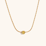 Mini Cubic Zirconia Pendant Necklace – Waterproof 18K Gold Plated Necklace | Ezra Gems