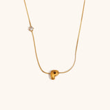 Sparkling Zircon Initial Necklace – Waterproof 18K Gold Plated Necklace | Ezra Gems