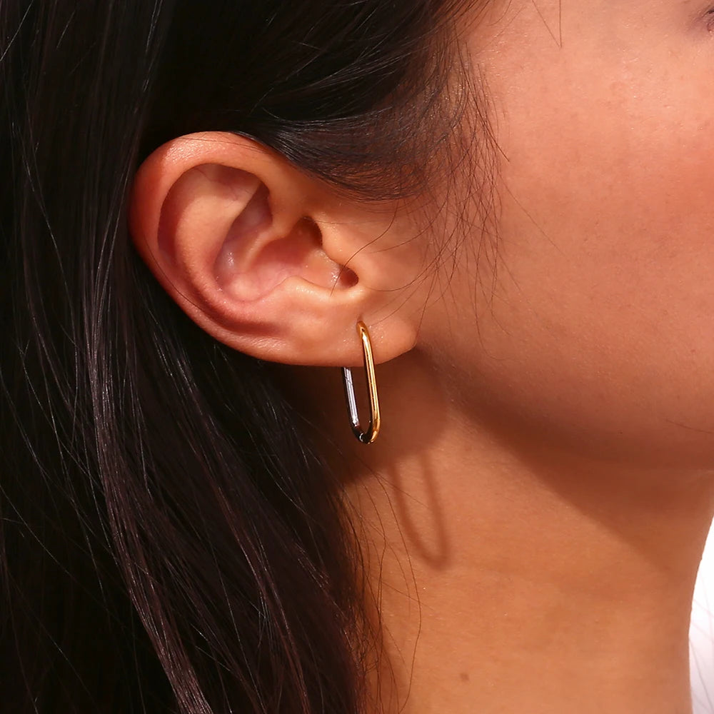 Long O-Shaped Hoop Earrings – Waterproof 18K Gold Plated Earrings | Ezra Gems