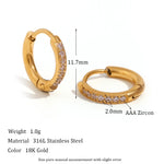 Rounded Edges Cubic Zirconia Hoop Earrings – Waterproof 18K Gold Plated Earrings | Ezra Gems