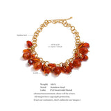Amber Resin Bead Charm Necklace – Waterproof 18K Gold Plated Necklace | Ezra Gems