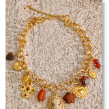 Resin Flower Portrait Drop Necklace