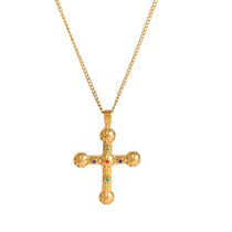 Colorful Cross Pendant Necklace — waterproof hypoallergenic stainless steel 18K gold-plated jewelry | Ezra Gems