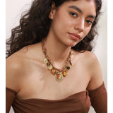 Resin Heart Flower Braided Cord Necklace – Waterproof 18K Gold Plated Necklace | Ezra Gems