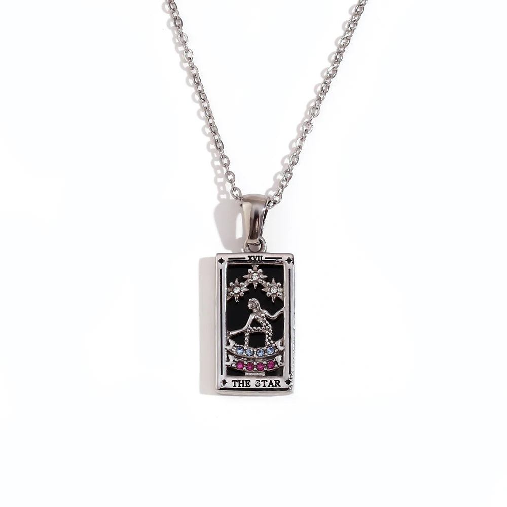 Tarot Card Pendant Necklace – Waterproof 18K Gold Plated Necklace | Ezra Gems