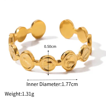 Mixed Link Open Stacking Ring – Waterproof 18K Gold Plated Ring | Ezra Gems