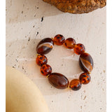 Amber Resin Round Bead Chain Bracelet – Waterproof 18K Gold Plated Bracelet | Ezra Gems