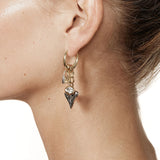 Two-Tone Zircon Heart Lock Earrings – Waterproof 18K Gold Plated Earrings | Ezra Gems