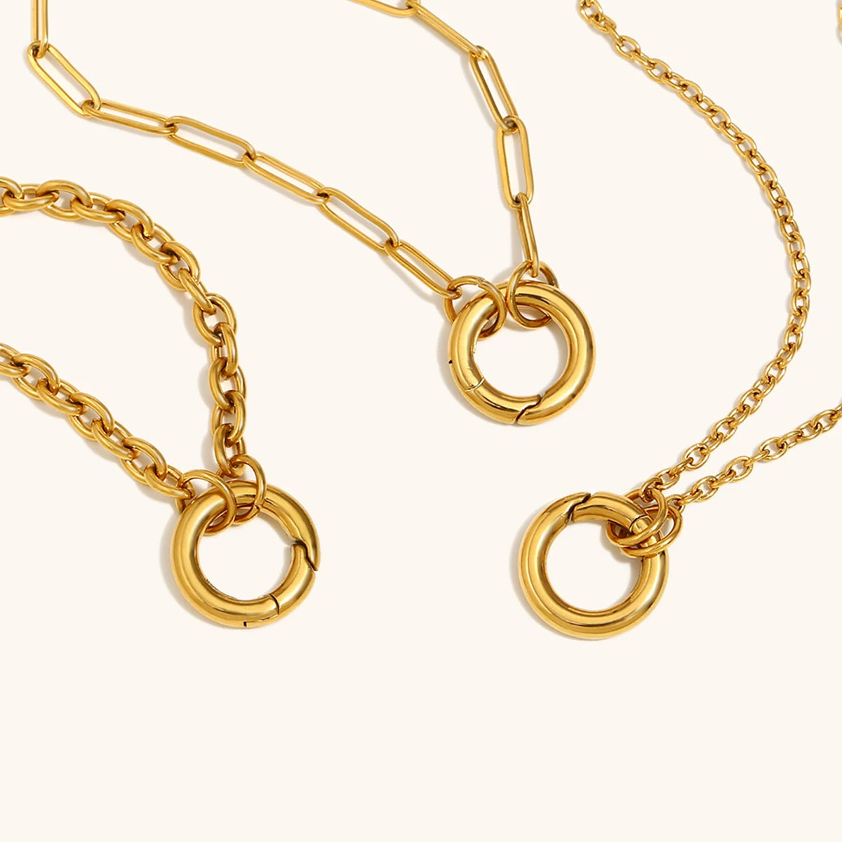 DIY O-Spring Buckle Chain Necklace – Waterproof 18K Gold Plated Necklace | Ezra Gems