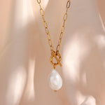 Baroque Freshwater Pearl Pendant Necklace – Waterproof 18K Gold Plated Necklace | Ezra Gems