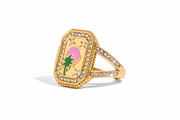 Tropical Palm Tree Ring — waterproof hypoallergenic stainless steel zircon jewelry | Ezra Gems