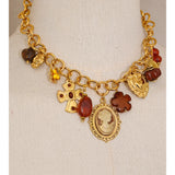 Resin Flower Portrait Drop Necklace