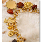 Resin Flower Portrait Drop Necklace
