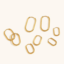 Classic Stainless Steel Hoop Earrings – Waterproof 18K Gold Plated Earrings | Ezra Gems