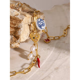 Conch Heart Porcelain Chili Pendant Necklace