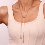 Waterdrop Pendant Chain Necklace – Waterproof 18K Gold Plated Necklace | Ezra Gems