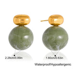 Green Resin Stud Earrings