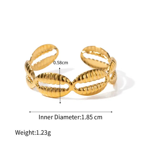 Mixed Link Open Stacking Ring – Waterproof 18K Gold Plated Ring | Ezra Gems