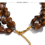 Acrylic Bead Heart Pendant Necklace