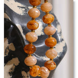 Chunky Resin Round Bead Necklace – Waterproof 18K Gold Plated Necklace | Ezra Gems