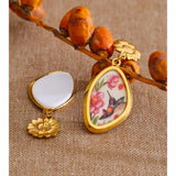 Acrylic Flower & Bird Drop Earrings