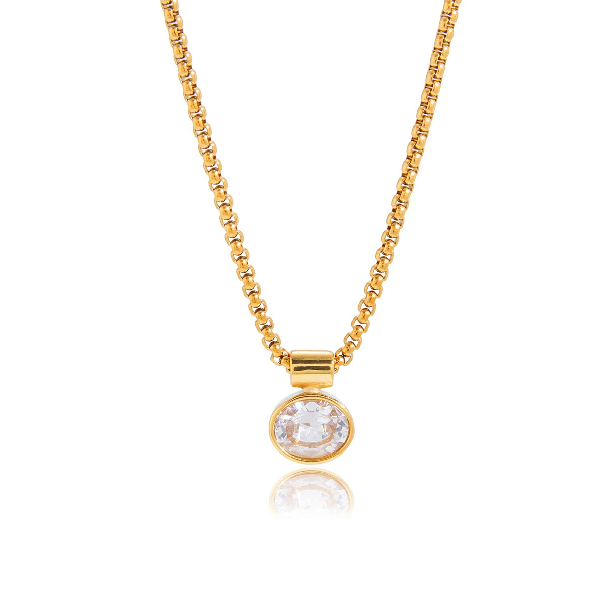 Dainty Zircon Drop Pendant Necklace – Waterproof 18K Gold Plated Necklace | Ezra Gems