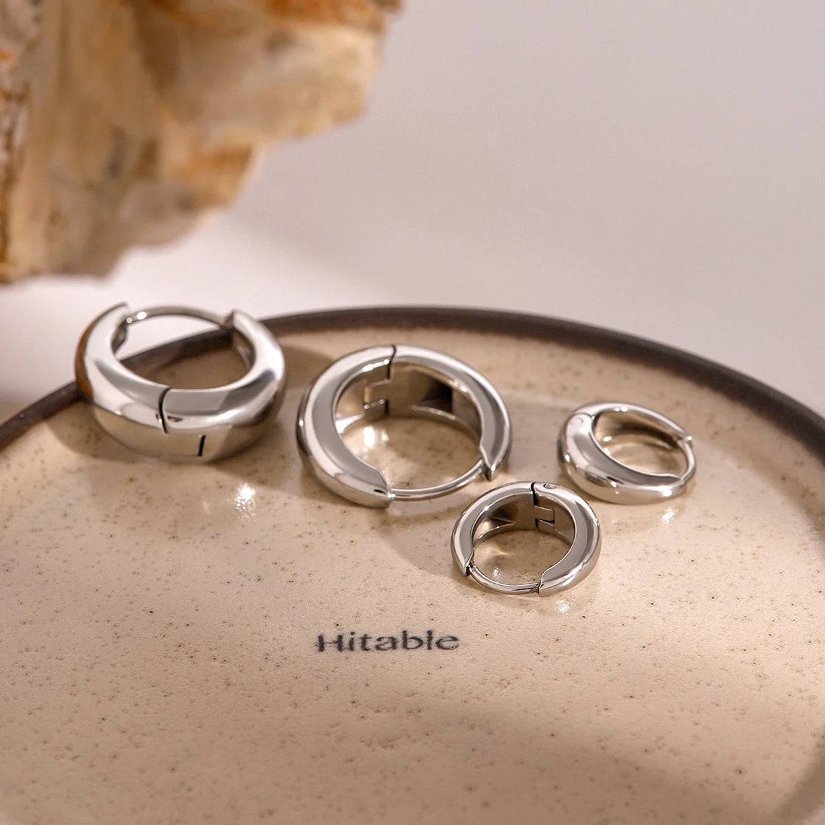 Glossy Mini Huggie Hoop Earrings – Waterproof 18K Gold Plated Earrings | Ezra Gems