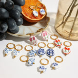 Dainty Ceramic Hoop Earrings - Earrings
