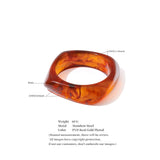 Thick Resin Cuff Bangle Bracelet
