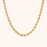 Oval Bead Clavicle Chain Necklace – Waterproof 18K Gold Plated Necklace | Ezra Gems