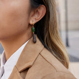 Wooden Water Drop Resin Earrings – Waterproof 18K Gold Plated Earrings | Ezra Gems