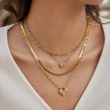 Lock and Key Layered Necklace Set - Necklaces