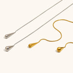Waterdrop Pendant Chain Necklace – Waterproof 18K Gold Plated Necklace | Ezra Gems