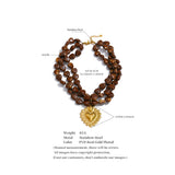 Acrylic Bead Heart Pendant Necklace