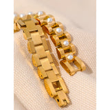 Pearl Cuban Chain Bracelet