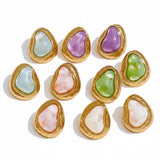 Candy Color Resin Heart Stud Earrings