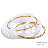 3-Circle Resin Bangle Set