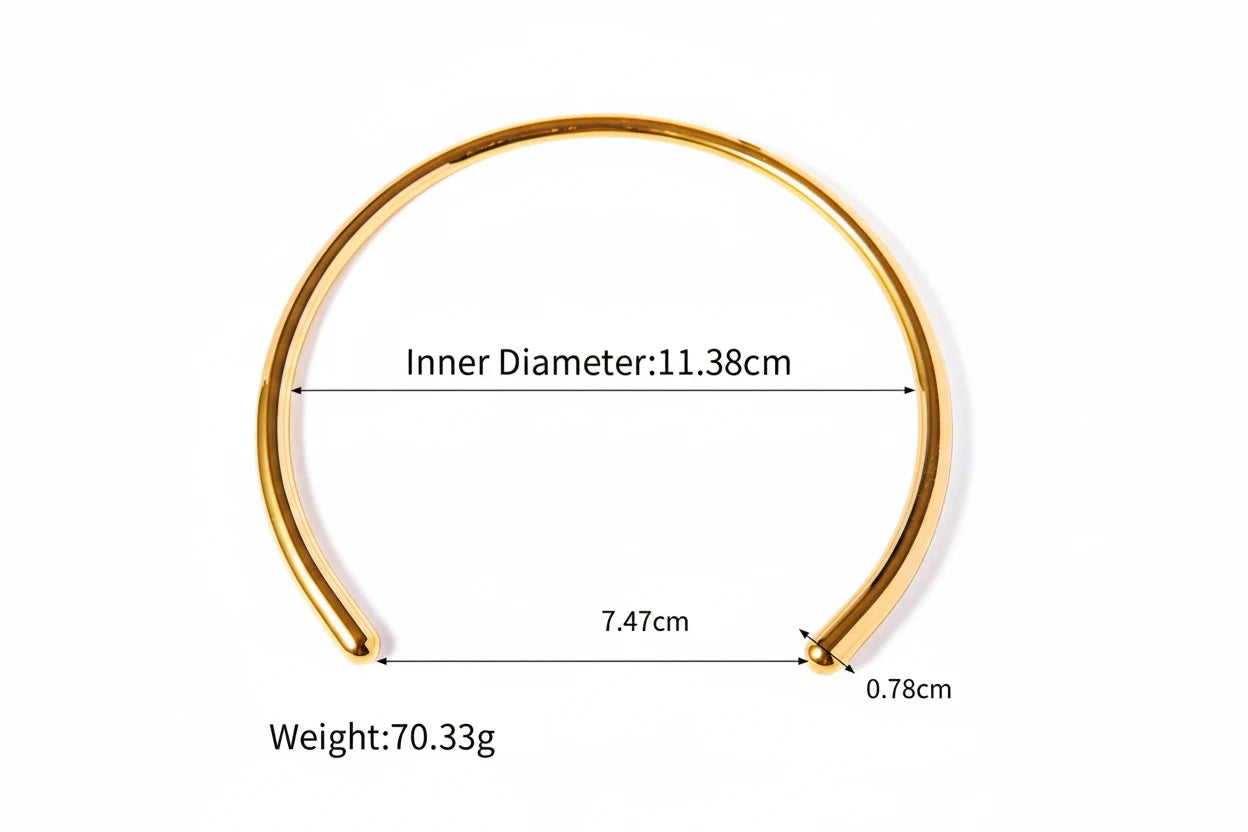 Smooth Glossy Stainless Steel Choker – Waterproof 18K Gold Plated Necklace | Ezra Gems