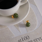 Green Resin Stud Earrings