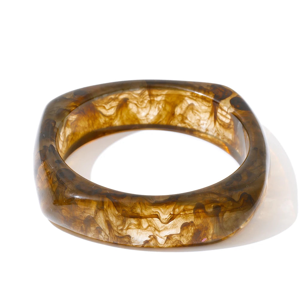 Thick Resin Cuff Bangle Bracelet