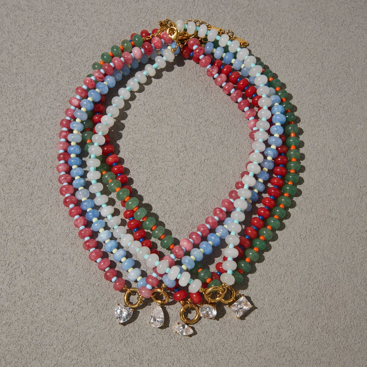 Candy Stone Beaded Zircon Pendant Necklace – Waterproof 18K Gold Plated Necklace | Ezra Gems